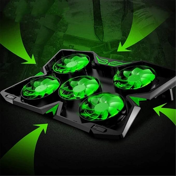Laptop Cooling Pad 15.6-17 inch Gaming Laptop Cooler Pad with 4 Big Quiet Cooling Fans Notebook Cooler Fast Heat Dissipation The Wind Speed Adjustable Dual USB 2.0 Ports