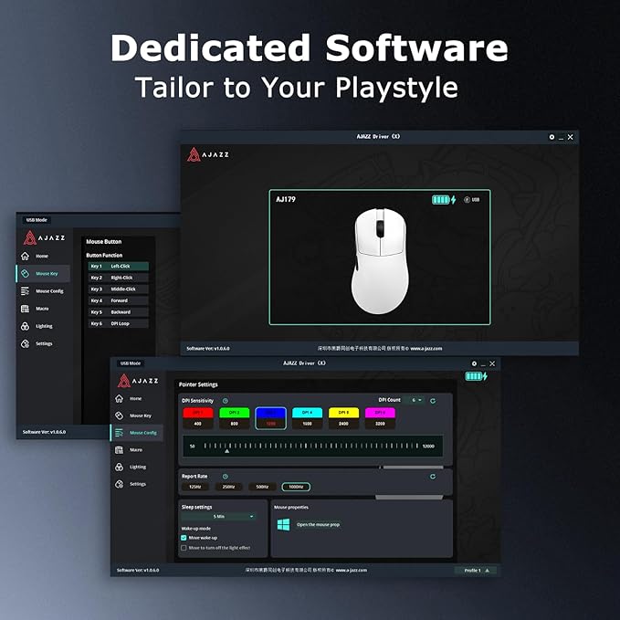 AJ179PRO PAW3395 26000 DPI Gaming Mouse 8000Hz Polling Rate 58g Ultra-Light Tri-Mode (2.4G/Wired/Bluetooth 5.2) Magnetic RGB Charging Dock Ergonomic Right-Hand Design White