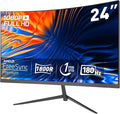 24 Inch Curved Gaming Monitor 180Hz FHD 1080P Compueter Monitor 1ms Response Time Ultra-Thin Built-in Speakers Low Latency VESA G-SYNC Compatible Perfect for Esports and Competitive Gaming