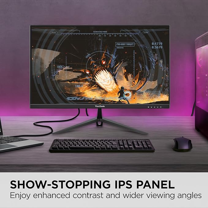 ViewSonic VX2428A 24 Inch 1080p 0.5ms 180Hz IPS Gaming Monitor with FreeSync HDMI 1.4 and DisplayPort Inputs