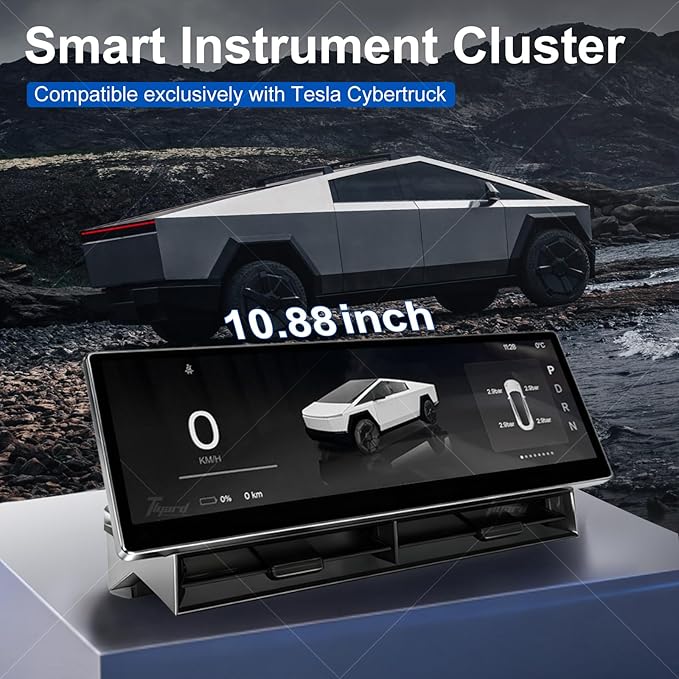 Tlyard Cybertruck Head Up Display 10.88 Inch Touchscreen HUD Carplay Cybertruck Accessories Smart Instrument Cluster (with Camera)