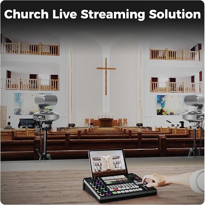 RGBlink 4K PTZ Camera HDMI AI Auto-Tracking 10X Optical Zoom USB3.0 LAN HDMI PTZ Camera for Church Worship Education Conference Events RGB10X-UUAI-BK（Real 4K Output