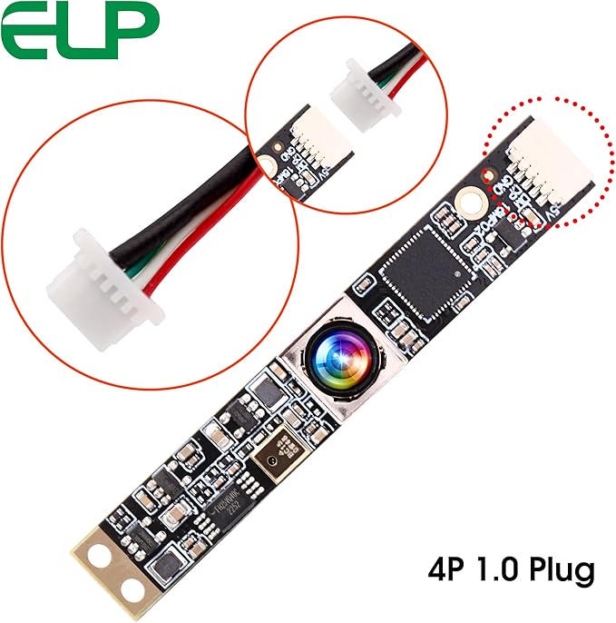 ELP 16MP Autofocus USB Camera with Microphone for Computer Mini UVC USB2.0 Lightburn Camera Micro USB Security PC Camera Module Laser Engraver Webcam Board (100degree No Distortion Lens)