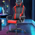 PC Gaming Chair Office Chair Ergonomic Computer Chair Mid Back Adjustable Desk Chair with Lumbar Support Armrest 360° Swivel Gaming Chair with Headrest for Home Office Work Study Red