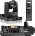 Chameye PTZ Camera 20x Optical Zoom AI Auto Tracking HDMI PTZ Camera Bundle with PTZ Controller for Church Worship Education Events C720+E300