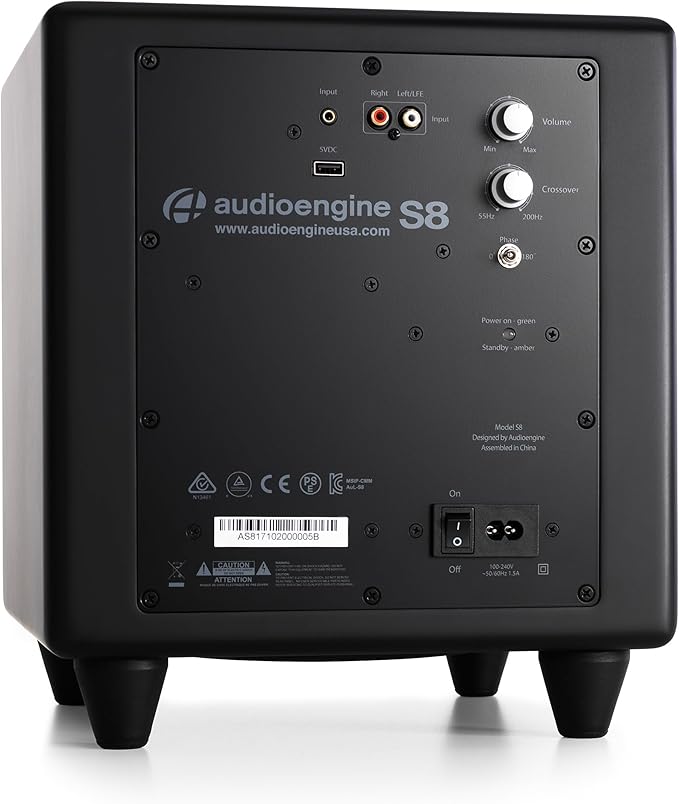 Audioengine A2 Black Computer Speakers with S8 Black Subwoofer and DS1 Stands