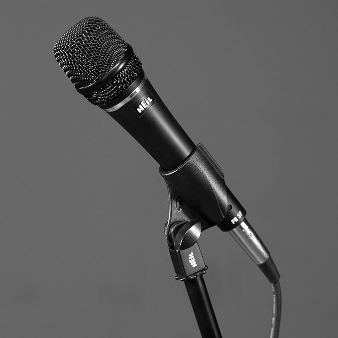 Heil PR 37 Dynamic Microphone for Live Sound Applications XLR Microphone for Live Music Wide Frequency Response Ultra-Clear Sound Superior Rear Noise Rejection and Durable Construction - Black