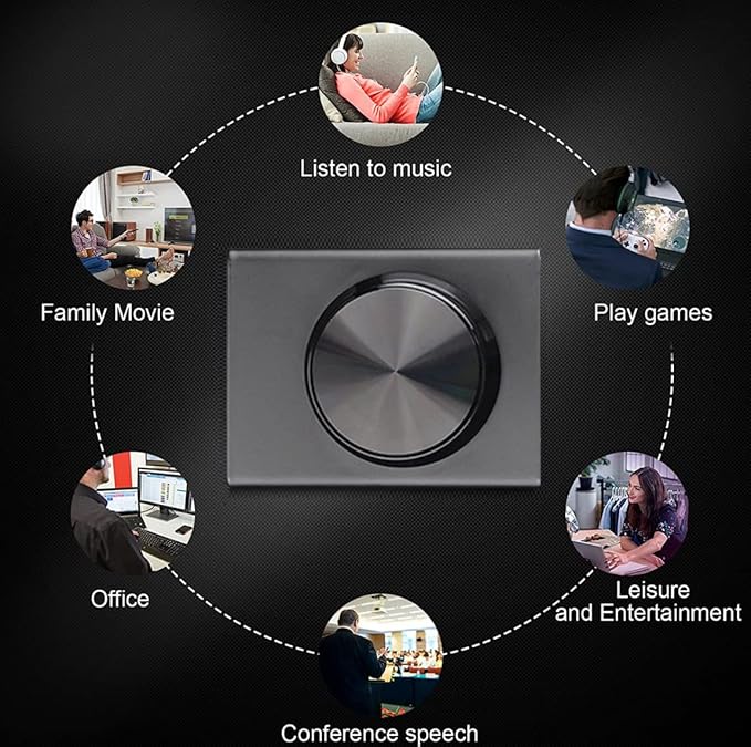 USB Volume Control Multimedia Controller Knob PC Volume Control Knob Speaker Audio Multimedia Volume Remote Control Adjuster with One Key Mute Function Support Win7/8/10/XP/Mac/Vista/Android/iOS
