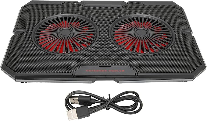 RGB Laptop Pad with Dual Silent Fans Gaming Laptop Cooler Stand with 7 s Height Adjustment 2 USB Ports and RGB ing for 14in to 17in Lap y Panel