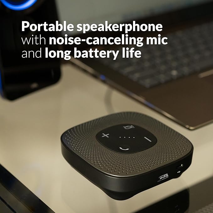 Cyber Acoustics Conference Speakerphone (SP-2000) - USB and Bluetooth Advanced DSP with 360 Degree Noise Cancelling Microphone with 3m Range 66 Ft BT Wireless Range