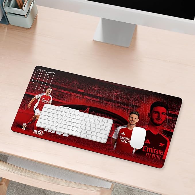 Head Case Designs Officially Licensed Arsenal FC Declan Rice 2024/25 Crest Kit and Players 23.62 x 11.81 x 0.12 inches (600 x 300 mm) - L Gaming Office Desk PC Keyboard Mouse Mat Pad