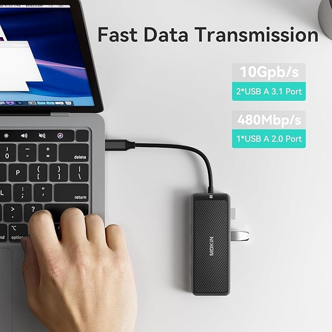 MOKiN USB-C Hub 9-in-1 USBC Dock Dual 4K HDMI USB C to USB Adapter 1 Gbps Ethernet Hub 100W Power Delivery SD Card Reader for MacBook Pro XPS and More