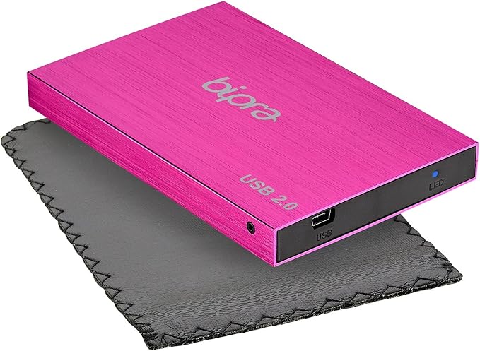 250Gb 250 Gb 2.5 USB 2.0 External Pocket Slim Hard Drive - Sweet Pink - Fat32