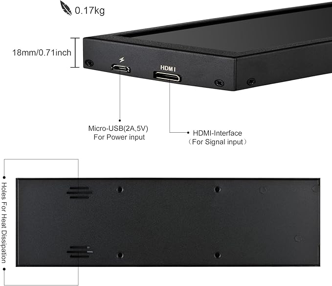 8.8 Inch Computer Secondary Screen CPU Temperature Monitor with Casing FHD IPS 1920x480 LCD Display for Computer Case Temperature Windows Aida64 CPU GPU Monitor