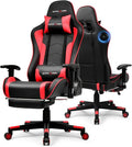 GTPLAYER Gaming ChairGamer Chair with Bluetooth and Adjustable BackrestSeat Height Adjustable Computer Chairs with 3D ArmrestsVideo Game Chair with Footrest Speakers (Red)