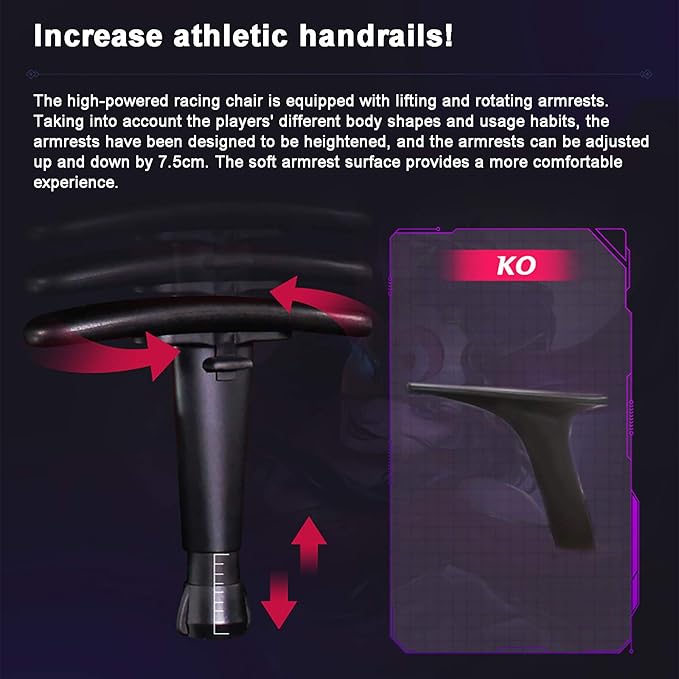 Office Chair Gaming Chair Computer Chair Gaming Chair High BackBig and Tall Computer Game Chair with Headrest Lumbar PillowAndrgonomic Gamer Chair for E-SportPU Leather Office Swivel Chai