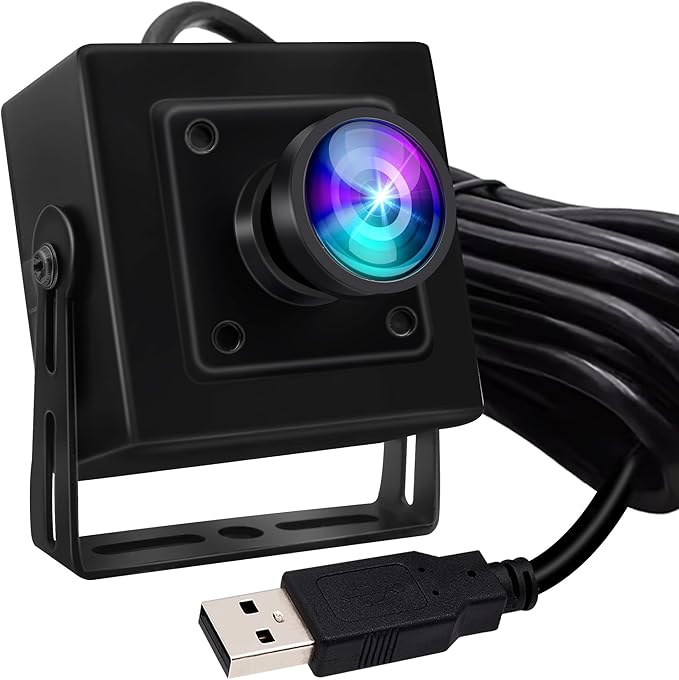 ELP 5MP 50fps Global Shutter USB Camera with Housing for Computer UVC USB2.0 Lightburn Camera for Laser Engraver High Speed 60fps PC Cam Wide Angle 100° WebCamera for Live Streaming