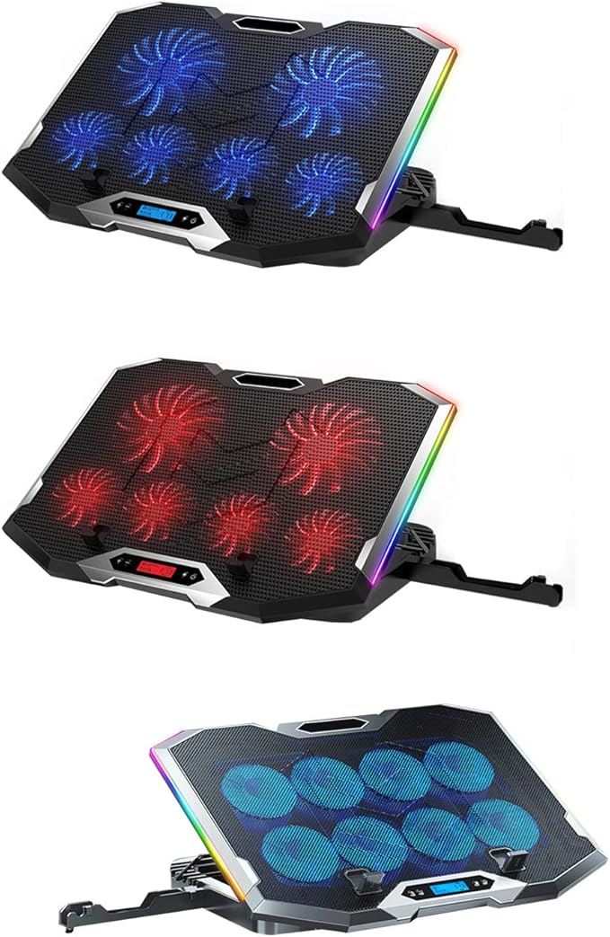 Gaming Laptop Cooling Pad 8 Fans Quiet Radiator Notebook Bracket Adjustable Phone Stand for Laptop 12-18inch
