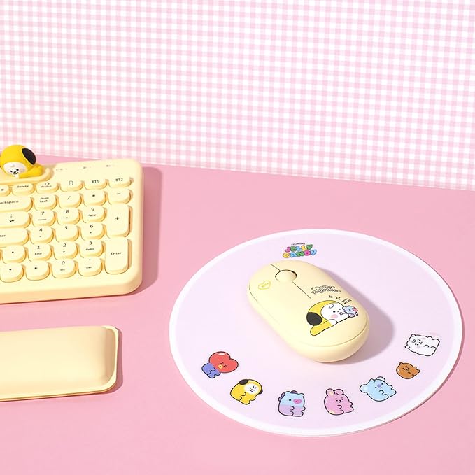 BTS Inspired Characters Multi Pairing Wireless Mouse Little Buddy Baby Better Together Edition All in Their Own Cute Style &amp Colors (RJ)