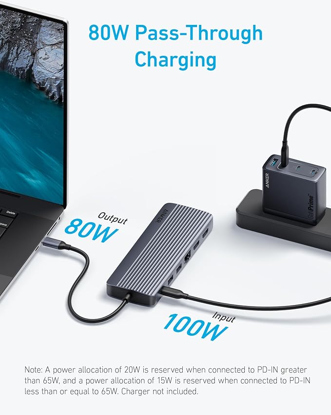Anker Laptop Docking Station 3 Monitors 14 in 1 USB C Hub Triple Display USB C Docking Station with Dual 4K HDMI 1080p VGA 80W PD USB-A/C Data Ports for Dell XPS and More (Charger not Included)