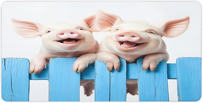 XXL Gaming Mouse Pad Animal Cute Pig XXL Gaming Mouse Pad Large Desk Mat Protector for Desktop Anti-Slip Rubber Extended Computer Keyboard Mat Writing Pad for Work Office 15.7 * 35.4 inB-390