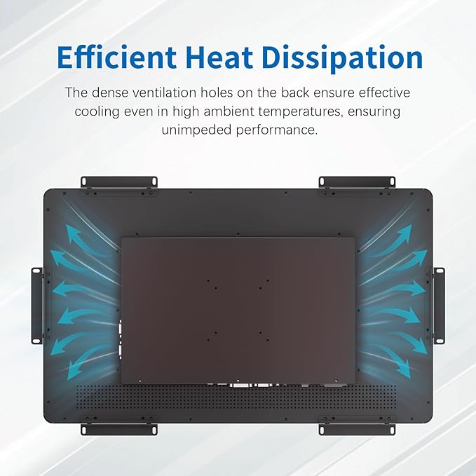 27 Inch Open Frame Touch Monitor PCAP 10-Point Touch Industrial Touchscreen Monitor with HDMI/VGA/DVI Interface Active Matrix TFT LCDLED Backlight with VESA Mount