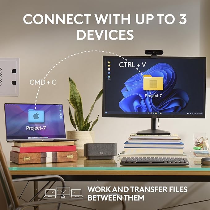 Logitech MX Anywhere 3S Compact Wireless Mouse Fast Scrolling 8K DPI Any-Surface Tracking Quiet Clicks Programmable Buttons USB C Bluetooth Windows PC Linux Chrome Mac - Pale Grey