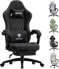 Gaming Chair Fabric with Pocket Spring Custion Ergonomic High Back Video Game Chair with Footrest Massage Lumbar Support Height Adjustable Comfy Computer Chair for Adults Game Office Onyx