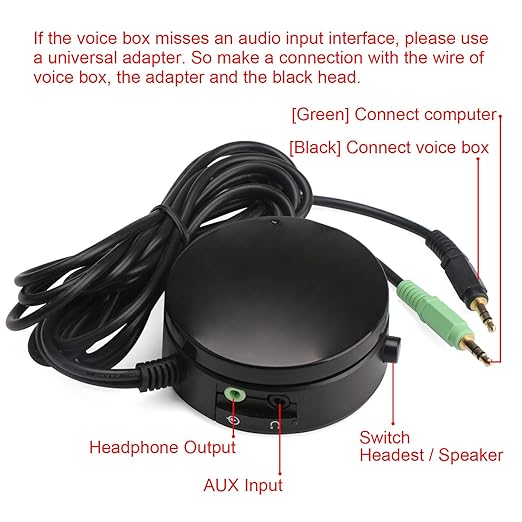 DROK® Computer Speakers Headphones Audio Switch Converter Volume Control Speaker Switching Device for Switching Back and Forth Between Computer Audio and Headphones with 5 Feet Cable