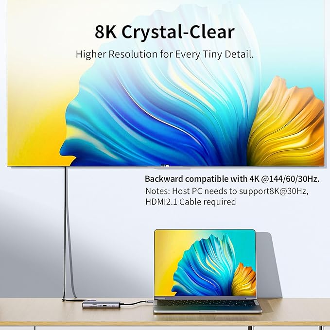 SSK USB C Docking Station 3 Monitors 9 in 1 Single 8K/Dual 4K60Hz USB C Hub DisplayPort Dock with 2 HDMI Ports Displayport100W PD 3 USBSD/TF Laptop Docking Station for MacBook Pro HP Lenovo