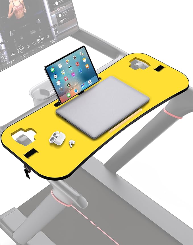 Treadmill Desk Attachment Tread Tray Ergonomic Platform Laptop Holder with Tablet HolderNew Universal Cooling Holes Laptop Stand for Home/Office(Yellow)