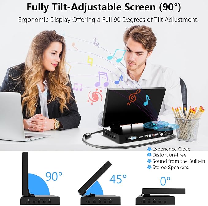 10.1 Small Monitor for PC Raspberry Pi 1280x720 IPS Mini Monitor Multi-Port Docking Station Built-in USB Hub &ampDual Speakers Raspberry Pi Display for DIY ProjectsGaming &amp Aida64 CPU GPU Mon