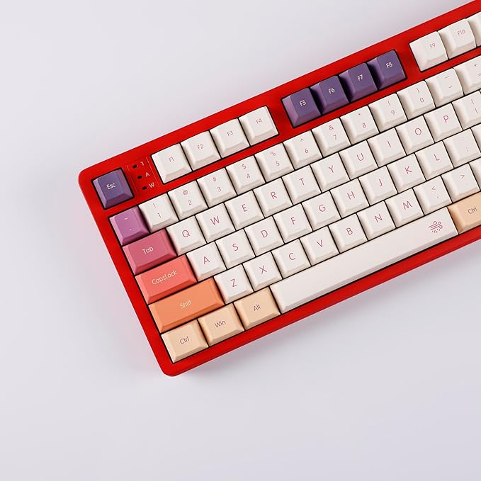 YMDK 143 Smoke Cloud Keycaps Dye-Sub Thick PBT Cherry Profile Key caps for TKL 61 64 68 75 87 96 104 108 GMMK MX Mechanical Keyboard