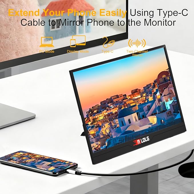 144Hz 16 Portable Monitor1920×1200 FHD IPS Plug&ampPlay Second External Monitor with USB-C Mini HDMI PortSecond Screen Compatible with PC Phone Mac Xbox PS4/5-Z8