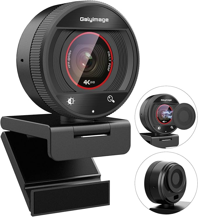 4K Webcam with Microphone for PC Laptop 1080P 60fps Web Cam for Streaming Gaming Wide Angle Desktop Camera for Mac Windows USB Web Cam for Zoom Meeting &amp Video Recording