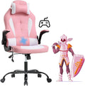 Ergonomic Gaming Office Chair - High Back Executive Computer Chair with Lumbar Support &amp Flip-Up Arms PU Leather Adjustable Swivel Chair for Women/Men Height Adjustable Massage Desk Chair (Pink)