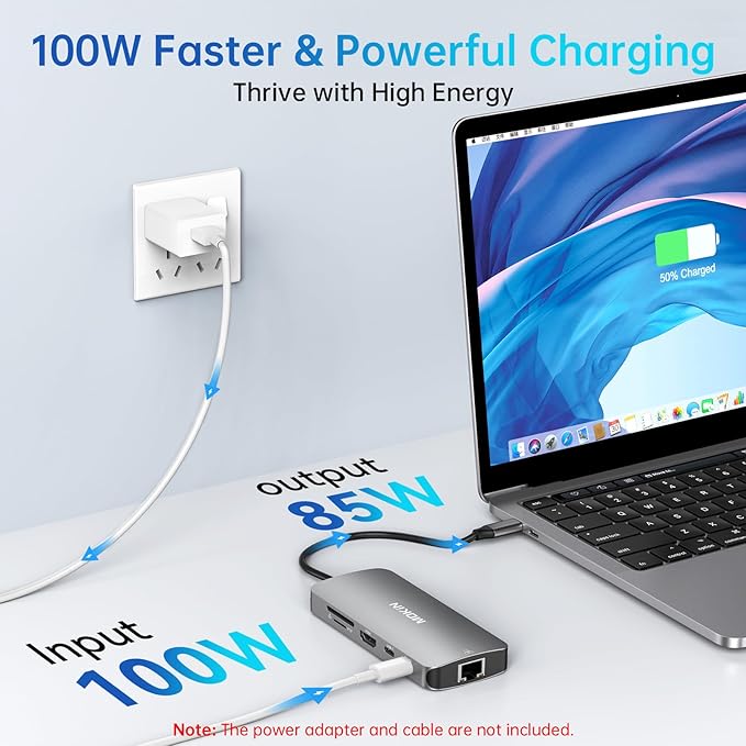 USB C Adapters for MacBook Pro/AirMac Dongle with 3 USB PortUSB C to HDMI USB C to RJ45 EthernetMOKiN 9 in 1 USB C to HDMI Adapter100W PD Charging USB C to SD/TF Card Reader USB C Hub