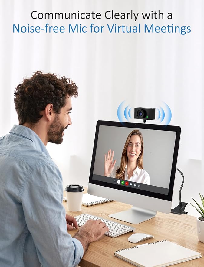 Webcam for PC 1080P Streaming Camera Web Camera for Desktop Computer/Laptop Webcam with Microphone Plug and Play USB Web cam with Bracket Manual Focus for Live Streaming Video Calls Meetings
