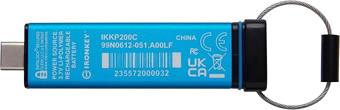 Kingston Ironkey Keypad 200 USB-C 16GB Encrypted Flash Drive | OS Independent | FIPS 140-3 Level 3 | XTS-AES 256-bit | BadUSB and Brute Force Protection | Multi-Pin Option | IKKP200C/16GB