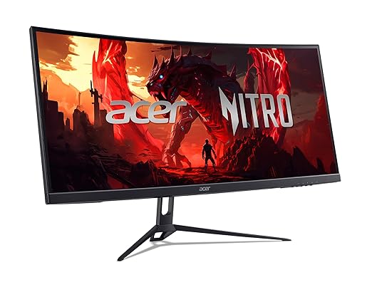 acer Nitro 29.5” UWFHD 2560 x 1080 1800R Curved Gaming Monitor | AMD FreeSync Premium | Up to 200Hz Refresh Rate | 1ms (VRB) | sRGB 100% | 1 x Display Port 1.4 &amp 2 x HDMI 2.0 Ports | ED300C X1bmii