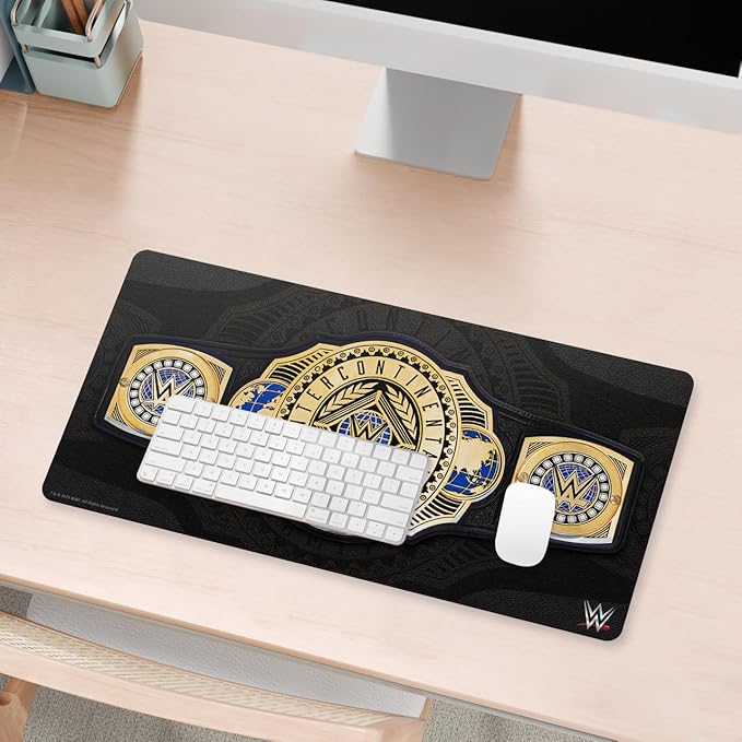 Head Case Designs Officially Licensed WWE Intercontinental Championship Title Belts 23.62 x 11.81 x 0.12 inches (600 x 300 mm) - L Gaming Office Desk PC Keyboard Mouse Mat Pad