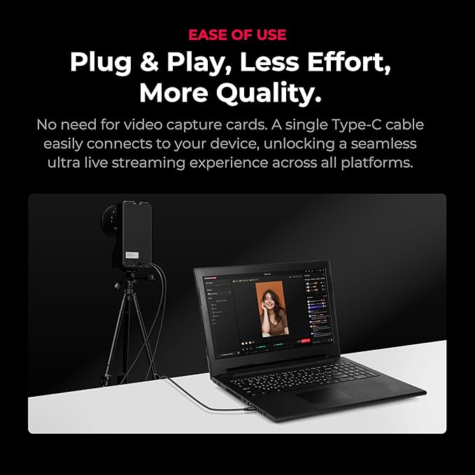 YOLOLIV YoloCam S7 4K60 Streaming Webcam with Interchangeable Lens ToF AutoFocus Software Control 4X Zoom HDR Simultaneous HDMI Out &amp USB Out(Camera Body Only)
