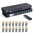 16 Port KVM Switch VGA Rack Mount KVM Console VGA 16x1 w/16-Pack KVM Cables IR Remote &amp Rack Mount Ears Support HD 1U 19'' Rack Cabinet