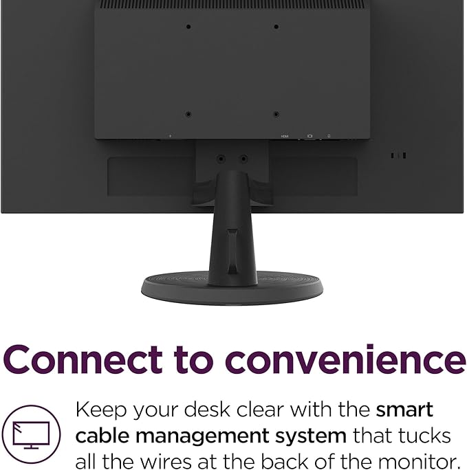 Lenovo D24-40 Monitor 23.8 FHD Display Tilt Stand HDMI and VGA Ports 75Hz Refresh Rate AMD FreeSync 250 nits Raven Black