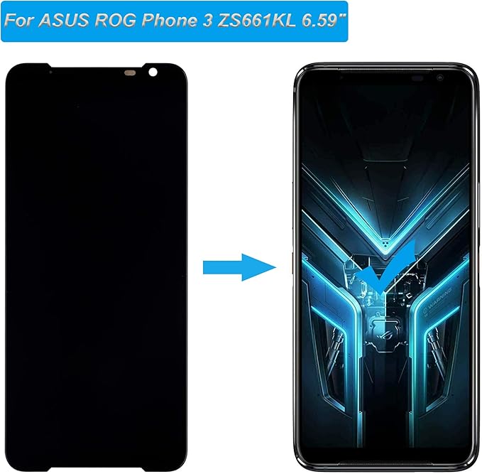 LCD Display Compatible with ASUS ROG Phone 3 ZS661KL ZS661KS I003DD 6.59 LCD Display Touch Screen Assembly with Tools