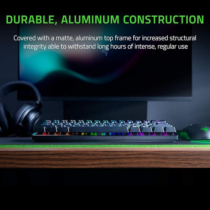 Razer Huntsman Mini 60% Gaming Keyboard: Fast Keyboard Switches - Linear Optical Switches - Chroma RGB Lighting - PBT Keycaps - Onboard Memory - Snap Tap - Black