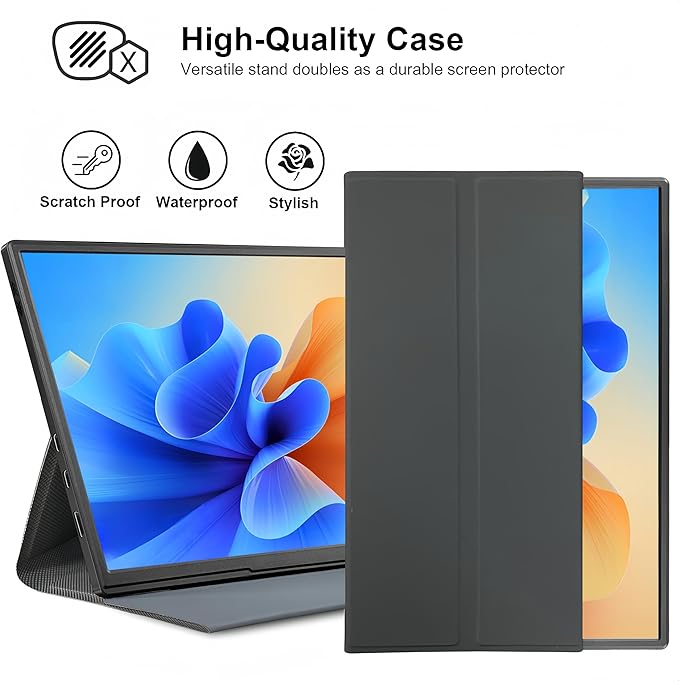 10.5inch Portable Monitor 1920x1280P FHD IPS Screen USB-C Laptop Second External for LaptopPCMac PhonePSSwichIPS Ultra-Thin Zero Frame Gaming Monitor/Premium Smart Cover