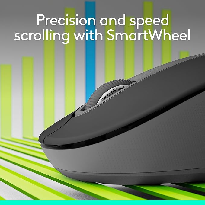 Logitech Left Handed Wireless Mouse Signature M650 L Full Size - 2 Year Battery Silent Clicks Customizable Buttons Bluetooth PC/Mac/Chromebook - Graphite Large