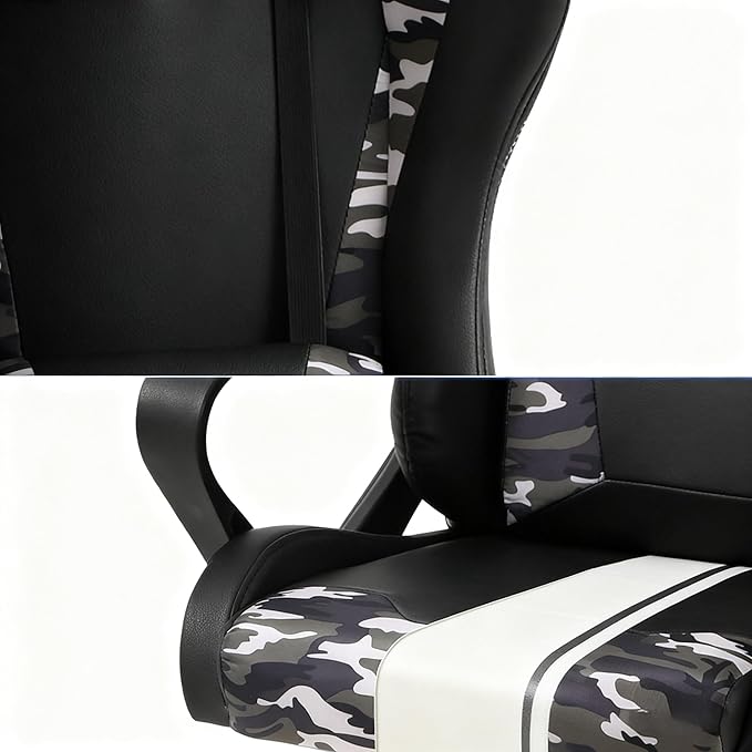 Ergonomic High Back Gaming Chair &amp Office Chair PU Leather &amp Adjustable &amp Easy Assembly &amp BIFMA Certified for Home/Office (Gray) (Camo)