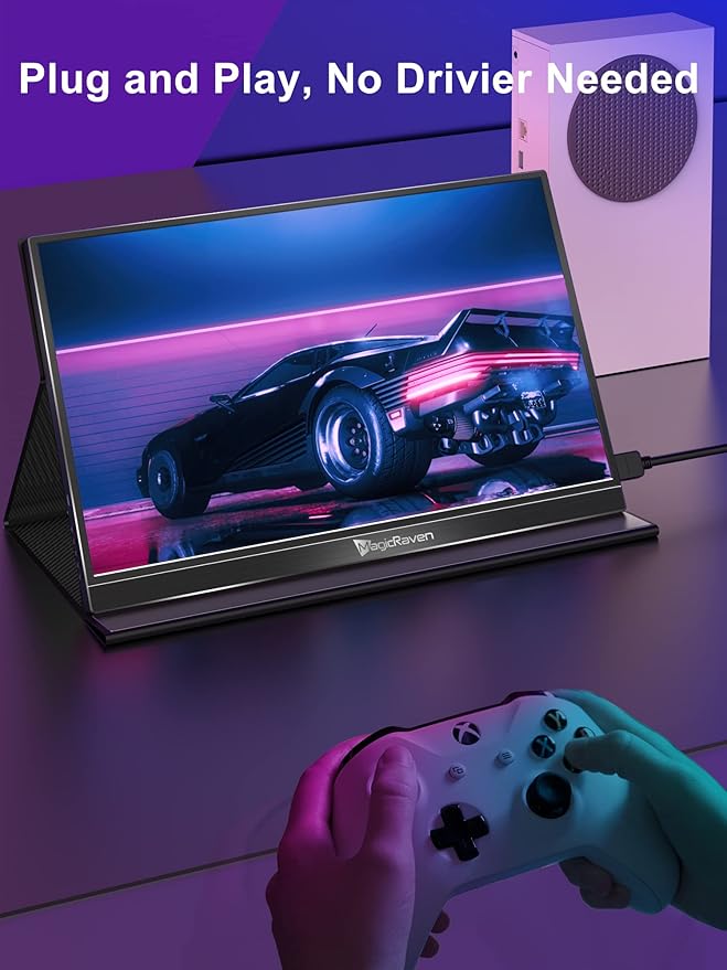 144HZ Portable Gaming Monitor 17.3 1080P Laptop Monitor Dual USB C HDMI Second Computer Screen VESA Gaming Display with Speakers Travel Monitor for PS4/5 Xbox Switch MAC PC Phone